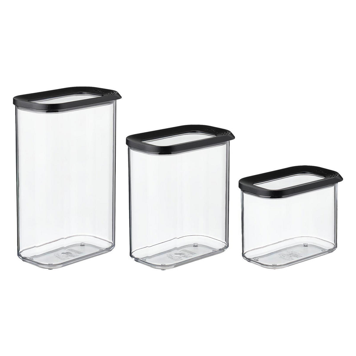 VORRATSDOSEN Modula schwarz 3er Set - Schwarz, Kunststoff (1/1/1cm) - Mepal