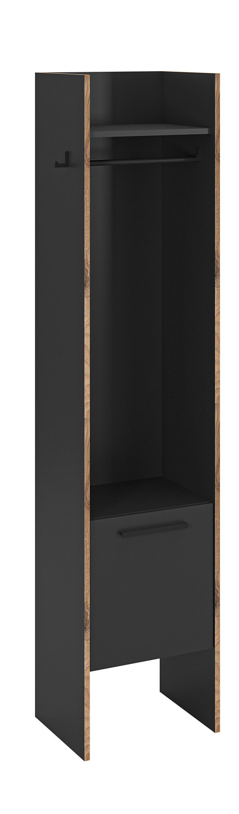 GARDEROBENSCHRANK BUENO (B/H/T: ca. 42/189/37 cm) in Basalt grau/Basalt grau - Grau, Holzwerkstoff (42/189/37cm)