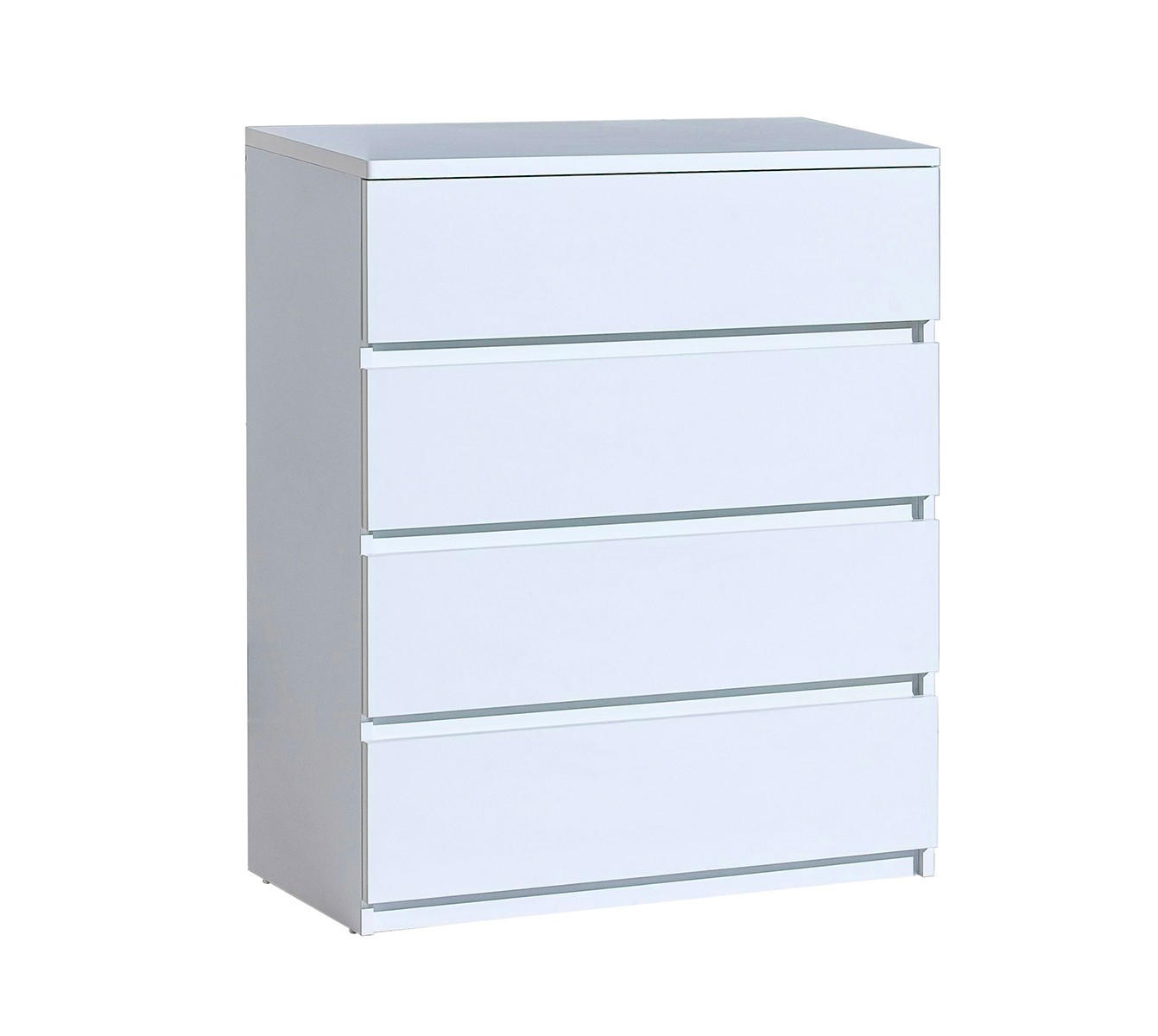 KOMMODE KRYOS 80,1/94/40cm mit 4 Schubladen Weiß - Weiß, Holzwerkstoff (80.1/94/40cm) - MASSENO