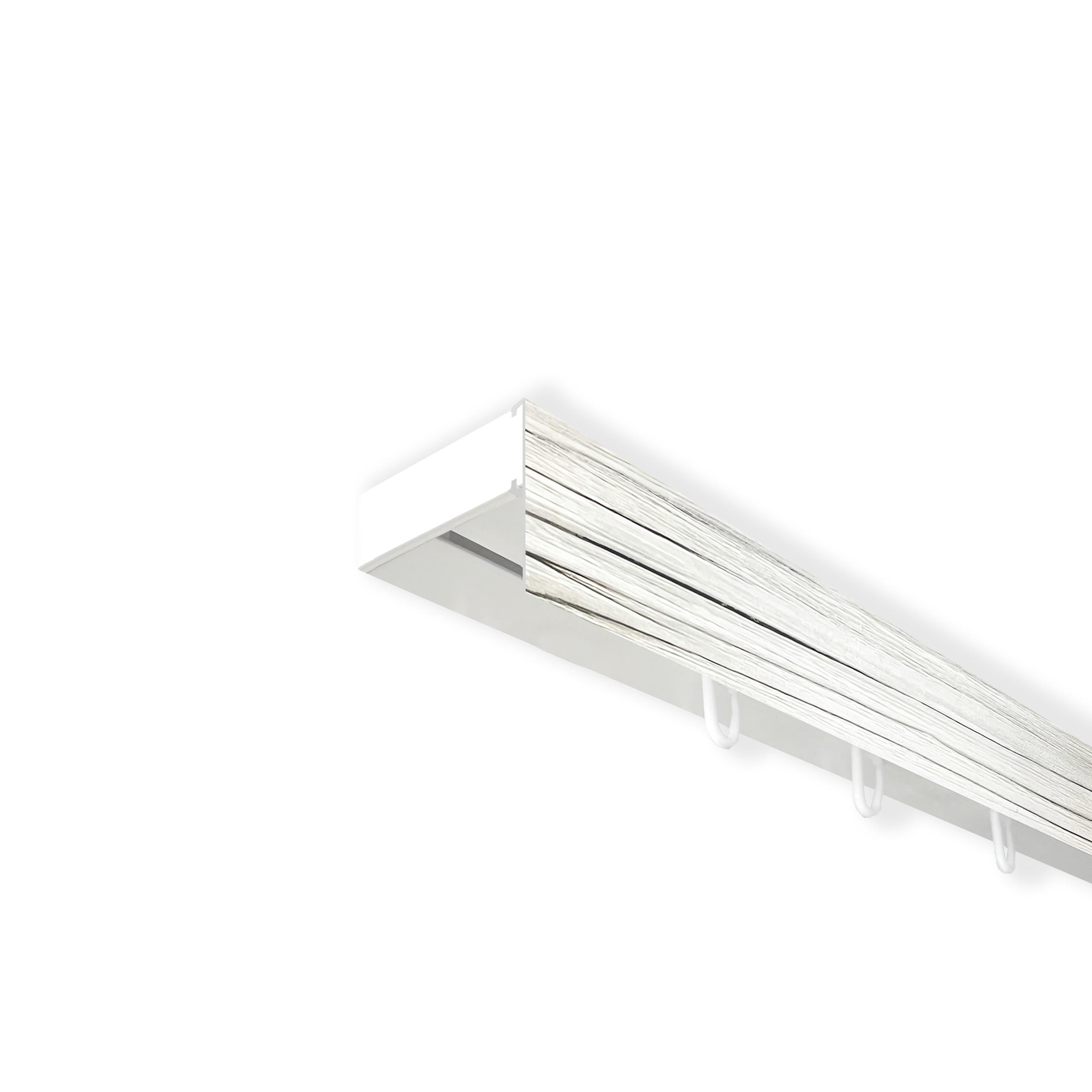 VORHANGSCHIENE SH, 1-läufig, Schiene weiß, Blende 5 cm weiß-esche, 360 cm - Weiß, Kunststoff (4.7/1.7/360cm) - SN Deco