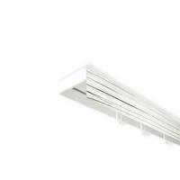 VORHANGSCHIENE SH, 1-läufig, Schiene weiß, Blende 5 cm weiß-esche, 200 cm - Eschefarben, Kunststoff (4.7/1.7/200cm) - SN Deco