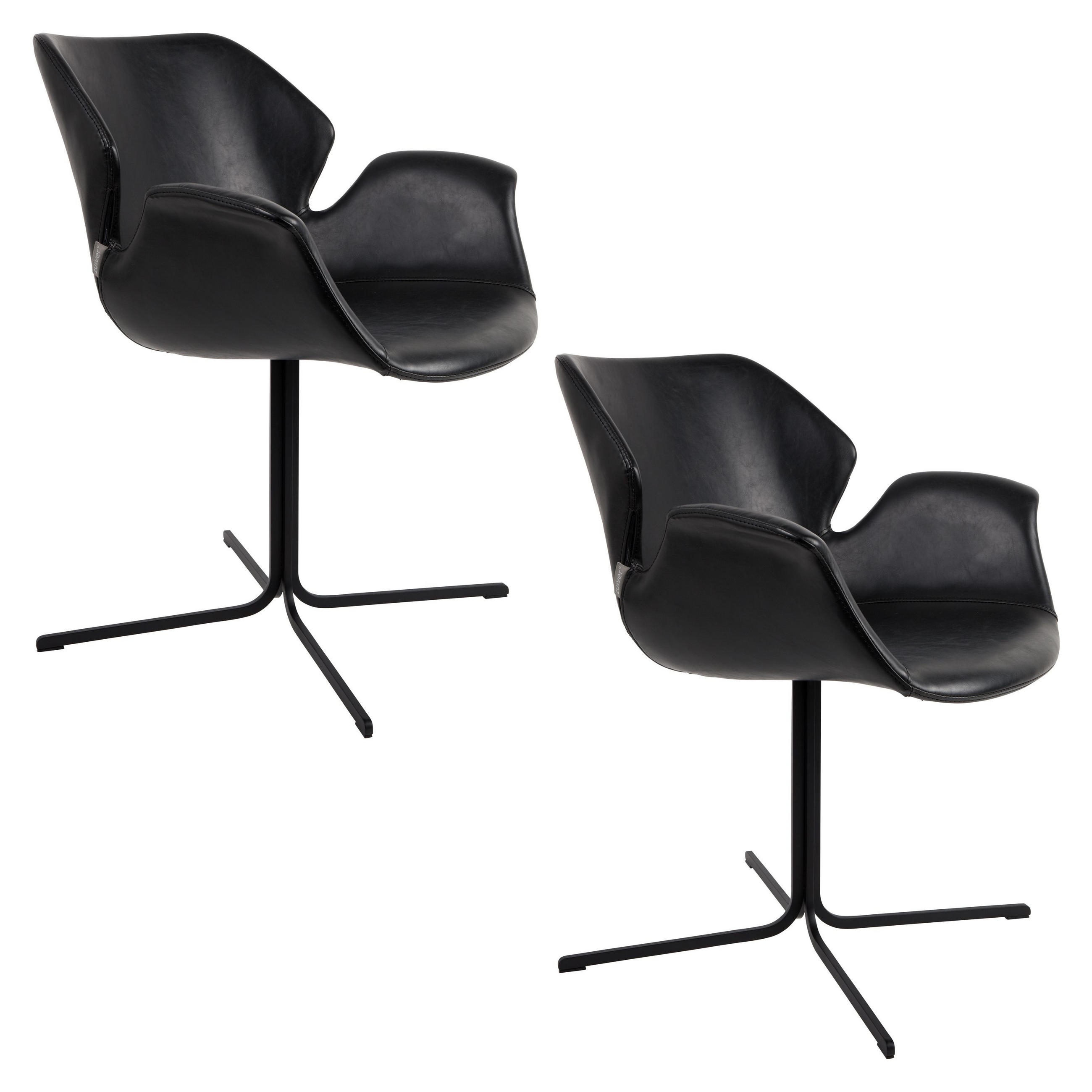 ESSZIMMERSTUHL Nikki Schwarz - 2 er Set - Schwarz, Kunststoff (66/80/62cm) - Zuiver