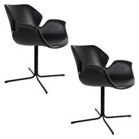 ESSZIMMERSTUHL Nikki Schwarz - 2 er Set - Schwarz, Kunststoff (66/80/62cm) - Zuiver
