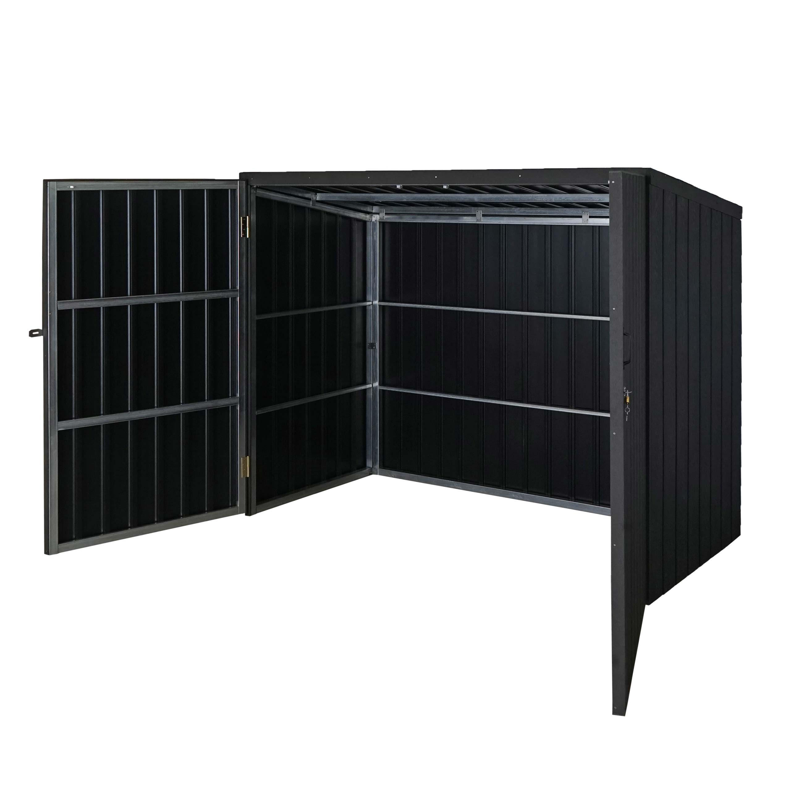 MÜLLTONNENVERKLEIDUNG Anthrazit - Anthrazit, Metall (213/172/112cm) - MCW