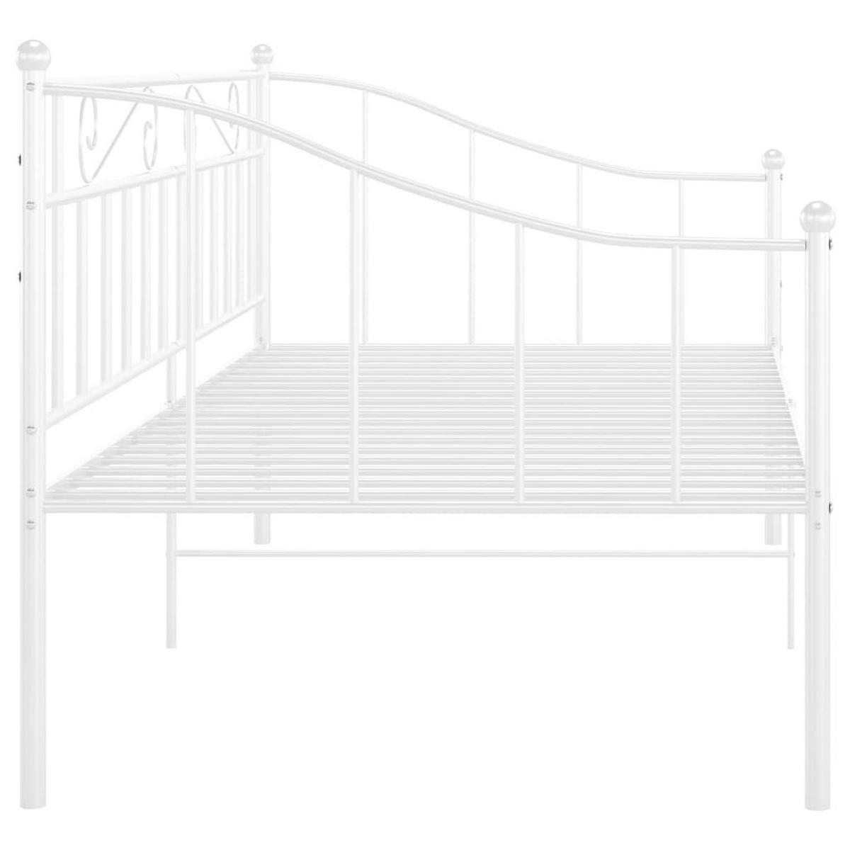 SCHLAFSOFA Bettgestell Weiss Metall 90/200 Cm - Weiß, Naturmaterialien (90/200cm) - vidaXL