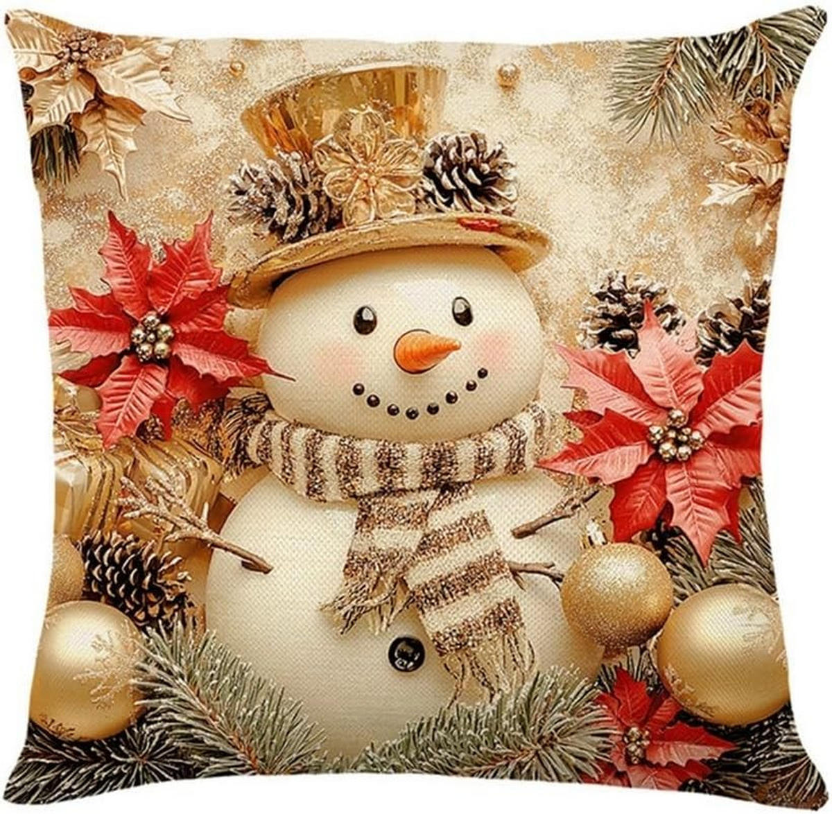 KISSENBEZUG – Weihnachtskissenbezug (Kissenfüllung nicht enthalten) – 45 x 45 cm – Multicolor(vier Stück) - Multicolor, Textil (45/45cm)
