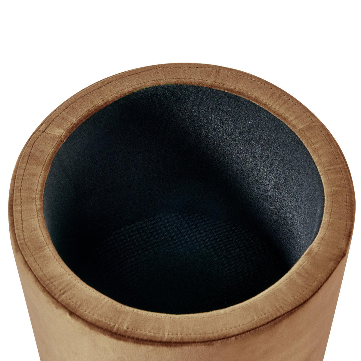 POUF Dunkelbraun Wenona - Dunkelbraun/Schwarz, Textil (37/40/37cm) - Beliani