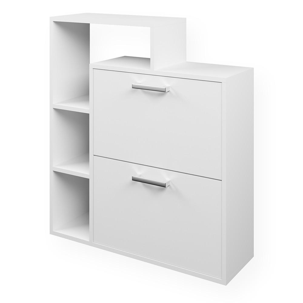 SCHUHKIPPER Orlando Weiß 24.5 x 90 cm - bílá, kompozitní dřevo (24.5/90/80cm) - Vicco