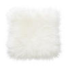 SITZKISSEN Stuhlauflage aus echtem Schaffell, Natur, Leinenstoff, 40 cm - Weiß, Fell (40/40cm) - Provellus