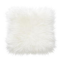 SITZKISSEN Stuhlauflage aus echtem Schaffell, Natur, Leinenstoff, 40 cm - Weiß, Fell (40/40cm) - Provellus