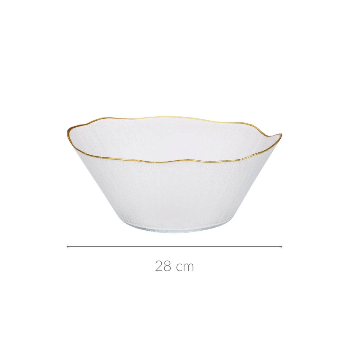 GLASSCHALE Datura gold 28 cm - Transparent, Glas (28cm) - Home Styling Collection