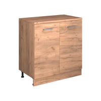 KUHINJSKA OMARA ZA POŠEVNE STREHE R-Line, Zlati hrast z močjo, 80 cm brez naklona z 2 vrati - medeni hrast, leseni material (80/83.8/46cm) - Vicco