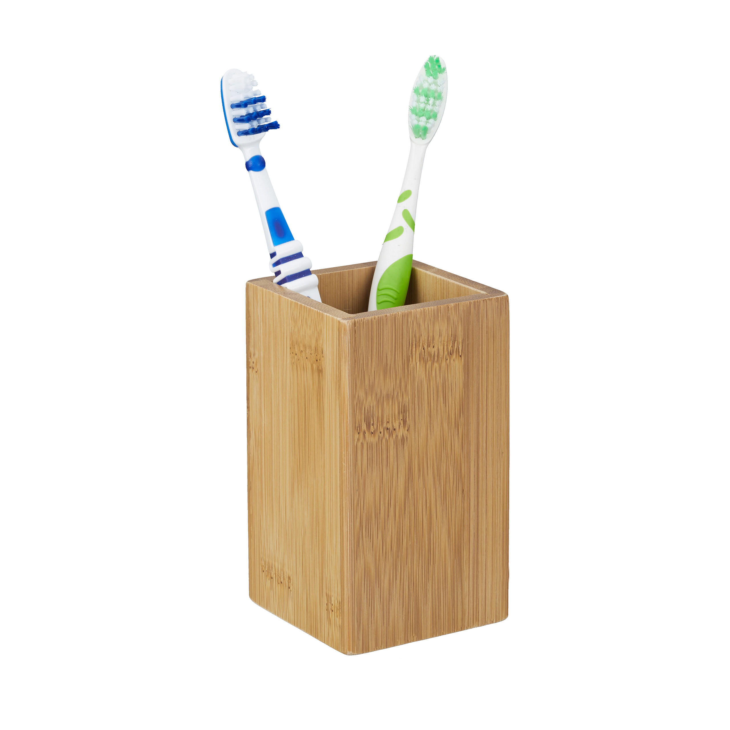 POHÁRIK Prírodný bambus PU povrch 11 cm - svetlohnedá, drevo (6.5/11/6.5cm) - Relaxdays