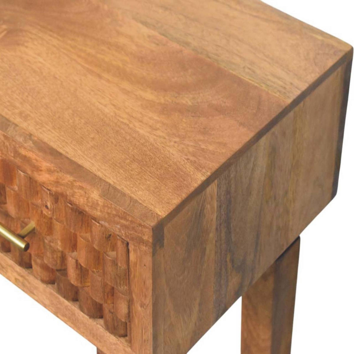 KONSOLENTISCH Golden-Teak-Finish, 2 Schubladen, Hellbraun - Braun, Holz (80/35/82cm) - Artisan Furniture