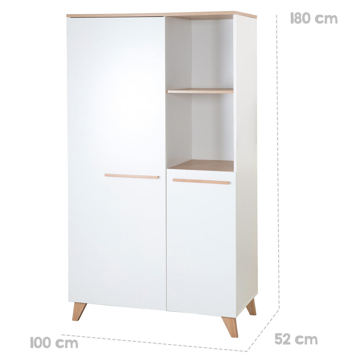 BABYZIMMER Leon 3-teilig III - Weiß, Holz (1/1/1cm) - Roba