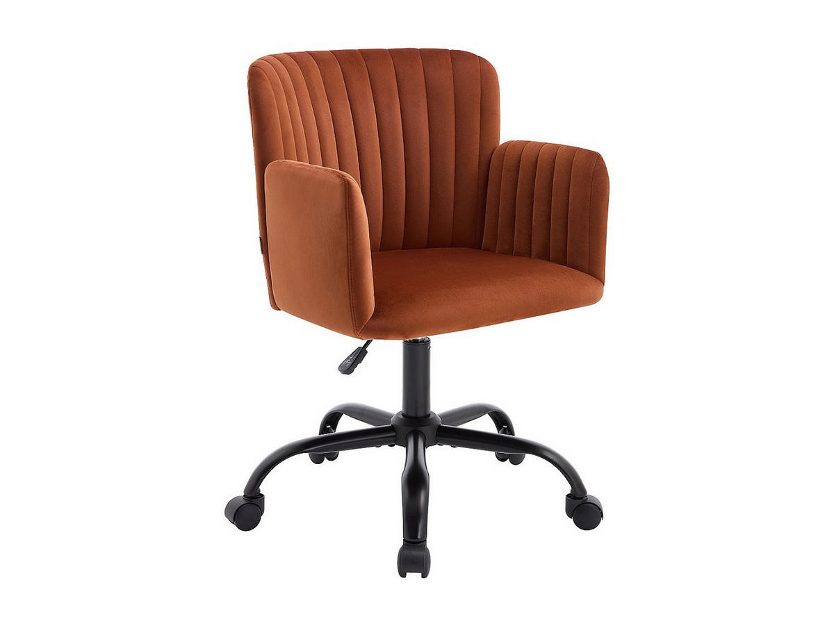 BÜROSTUHL ohne Armlehnen - 53 cm x 54 cm - stoff - terracotta Toara - Terracotta, Textil (53/87/54cm) - Vente-Unique