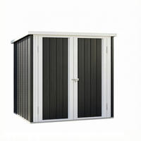 GERÄTEHAUS 147/86/134 cm mit Grau 2 Türen, Boden nicht enthalten - Schwarz, Metall (86/134/147cm) - Oxeza