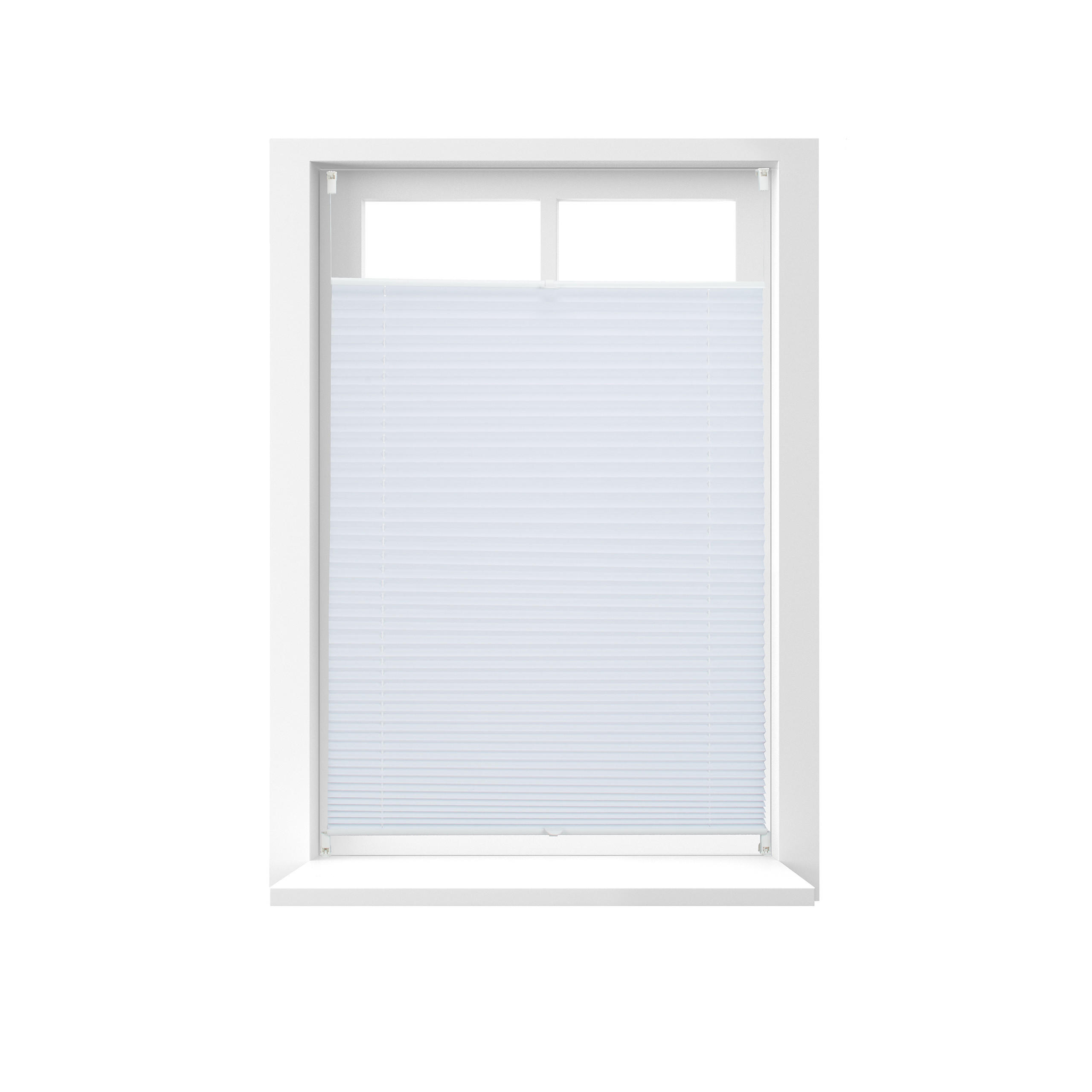 PLISSEGARDIN Vit utan borrning halvtransparent 80x130 cm 130/80/2 cm