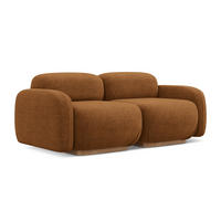 3-SITZER SOFA Bouclé Stoff Orange - Pink/Terra cotta, Holz/Textil (190/73/95cm) - Makamii