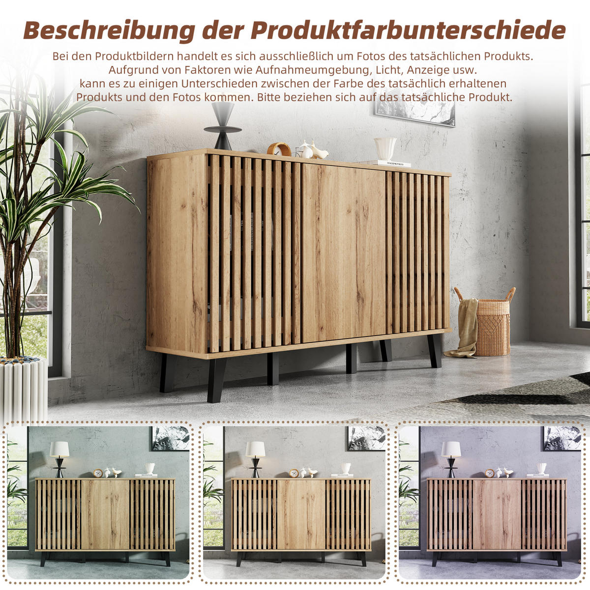 SADA TV stolku a komody z dřevotřísky 180x40x55/150x40x95 cm v dekoru přírodního dřeva s úložným prostorem - světle hnědá, kompozitní dřevo (180/55/40cm) - Modfu