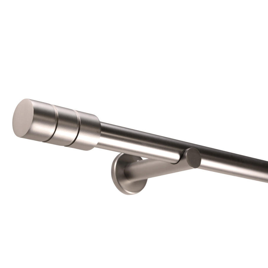 GARDINENSTANGE 1-Lauf Zylinder - Silberfarben, Metall (300cm) - Deco-Raum