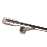 GARDINENSTANGE 1-Lauf Zylinder - Silberfarben, Metall (410cm) - Deco-Raum
