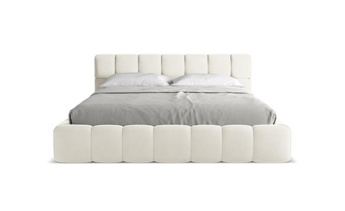 POLSTERBETT mit Bettkasten und Lattenrost 200x228 Beige - Beige/Creme, Kunststoff/Textil (180/200cm) - Makamii