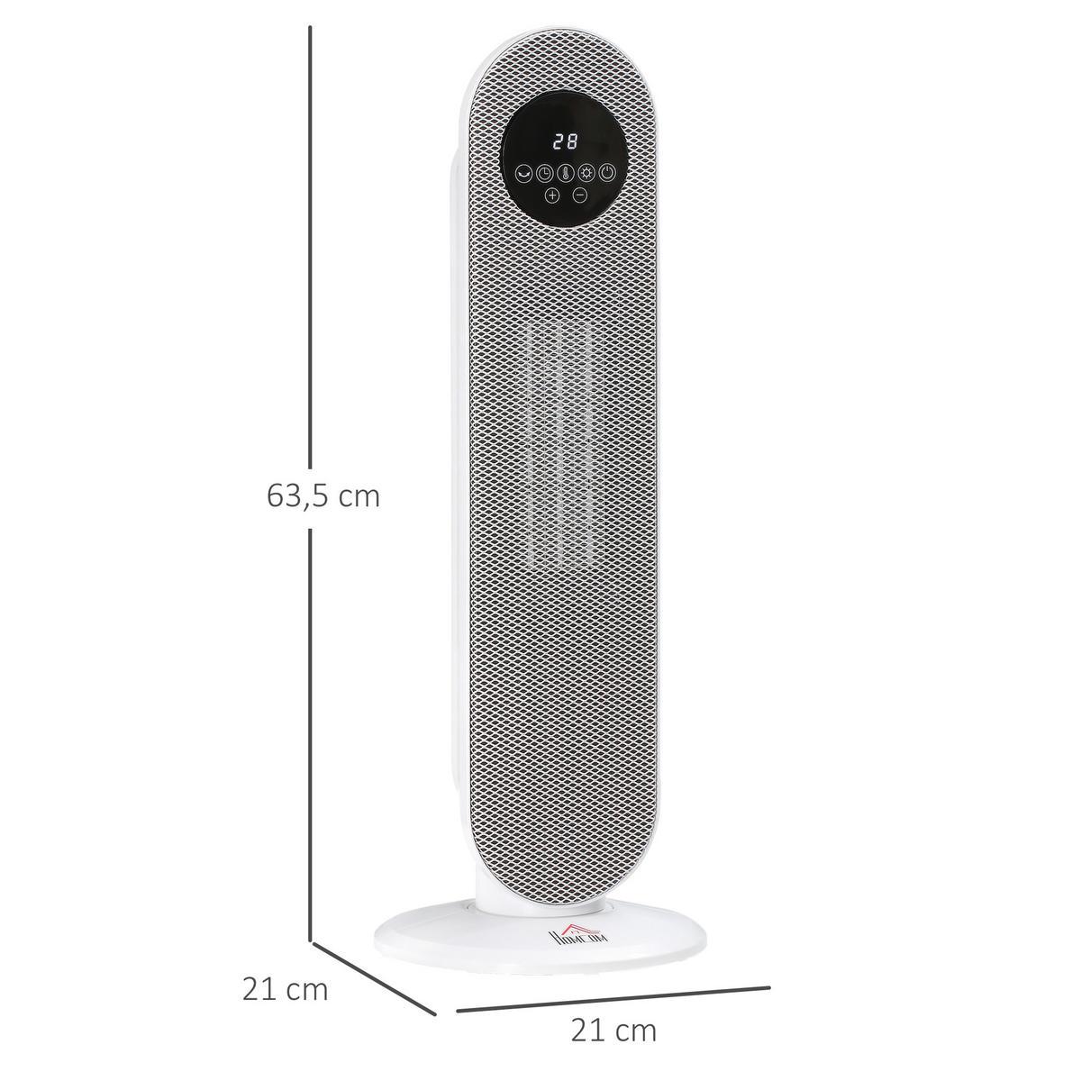 HEIZLÜFTER DE-17023 Oszillierend 1300/2000 W mit Fernbedienung - Weiß, Kunststoff (21/63.5/21cm) - ComfortXL