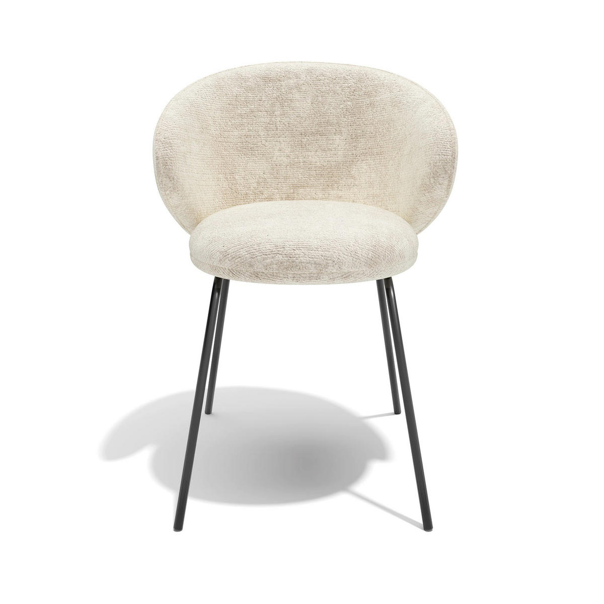 ESSZIMMERSTUHL Texturierter Samt Creme 53.5cm - Creme, Textil (53.5/75/54cm) - Sia Home