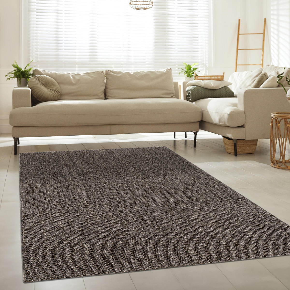 KURZFLORTEPPICH, einfarbig, aus Polypropylen, Anthrazit, 160 x 220 cm - Anthrazit, Textil (160/220cm) - KADIMA DESIGN