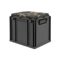 EUROBOX NextGen Seat Box Camouflage, HxBxT 36,5x30x40cm, 30 Liter, Griffe geschlossen, Schwarz - Schwarz, Kunststoff (30/36.5/40cm) - PROREGAL