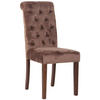 ESSZIMMERSTUHL Lisbon Samt, Gestell Kautschukholz Braun Braun - Braun, Holz/Textil (45/98/63cm) - TPFLiving