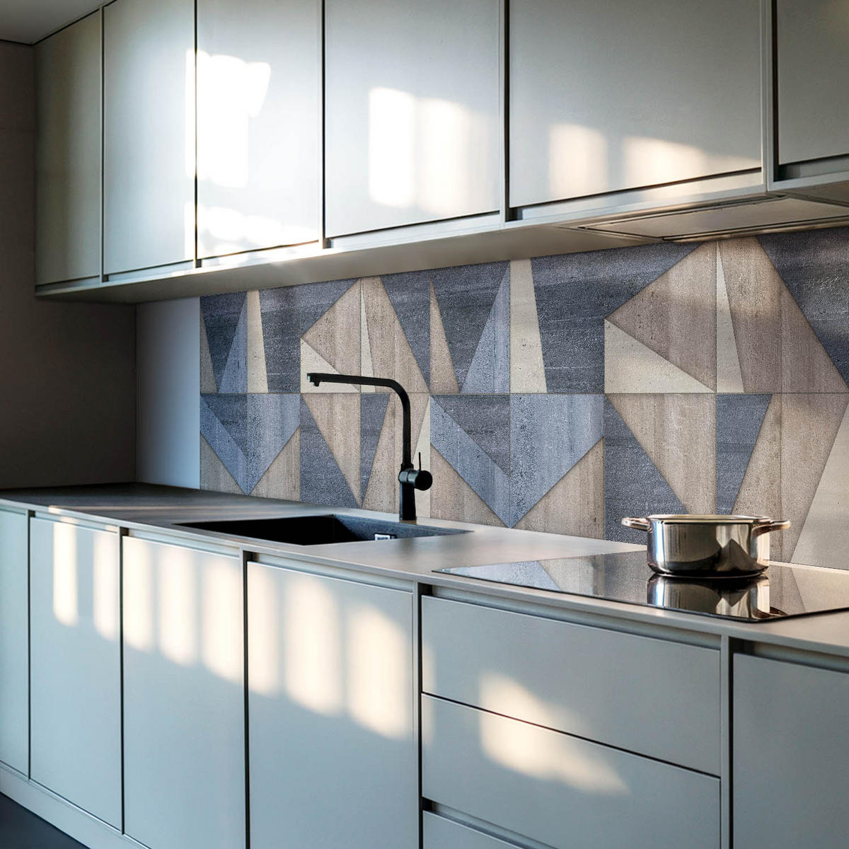 WANDPANEEL 100x50 cm selbstklebend Urbanite - Taupe, Kunststoff (50/1.6/100cm) - Wallfluent