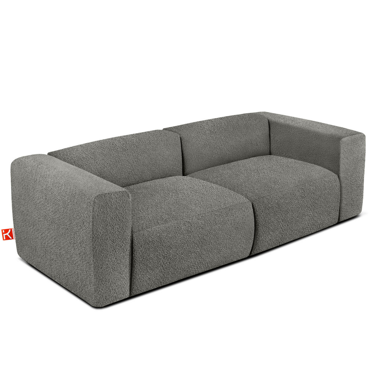 2,5-SITZER SOFA BUFFO, Stahlgrau - Grau, Holz/Holzwerkstoff (250/73/96cm) - KONSIMO®