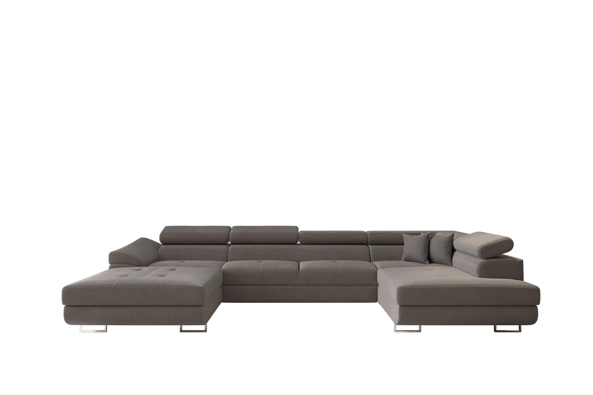 WOHNLANDSCHAFT Carmelo In Nova - Grau, Holzwerkstoff/Textil (345/90/202cm) - Fun Möbel