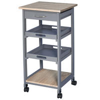 SERVIERWAGEN DE-17079 Hell-Eiche & Grau - Grau, Holzwerkstoff (37/76/37cm) - ComfortXL