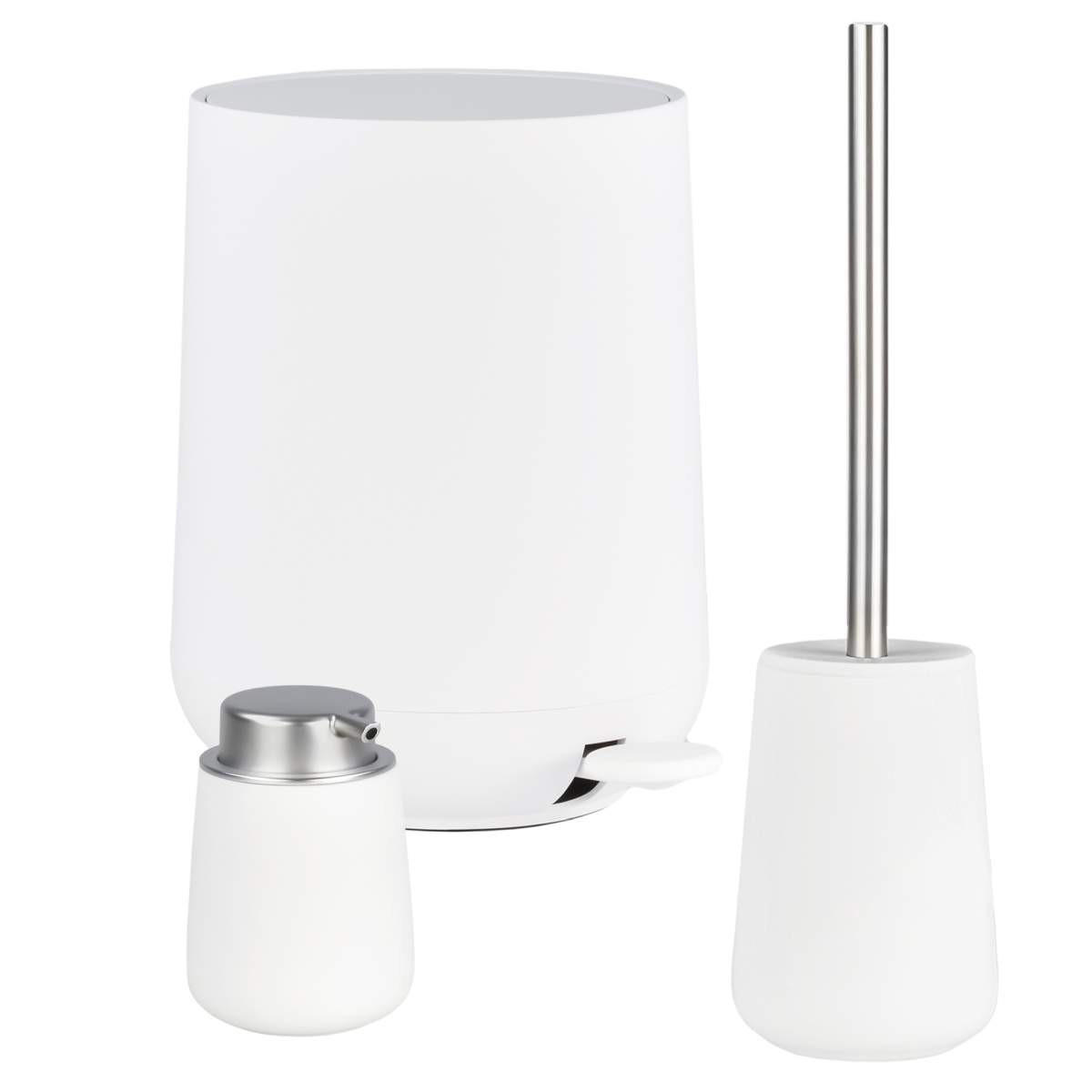 BAD ACCESSOIRES SET Nova 3tlg. white (weiß) - Weiß, Kunststoff (23/29/23cm) - Zone Denmark