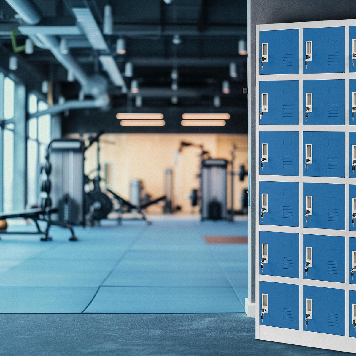 SCHLIESSFACHSCHRANK KAROL - Blau/Grau, Metall (90/185/40cm) - Jan Nowak