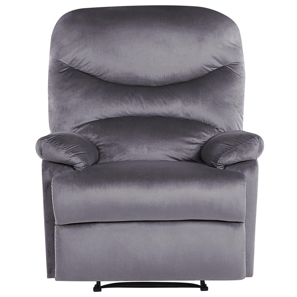 SESSEL Samtstoff grau verstellbar mit Fußstütze Eslov - Schwarz/Grau, Textil (85/103/90cm) - Beliani