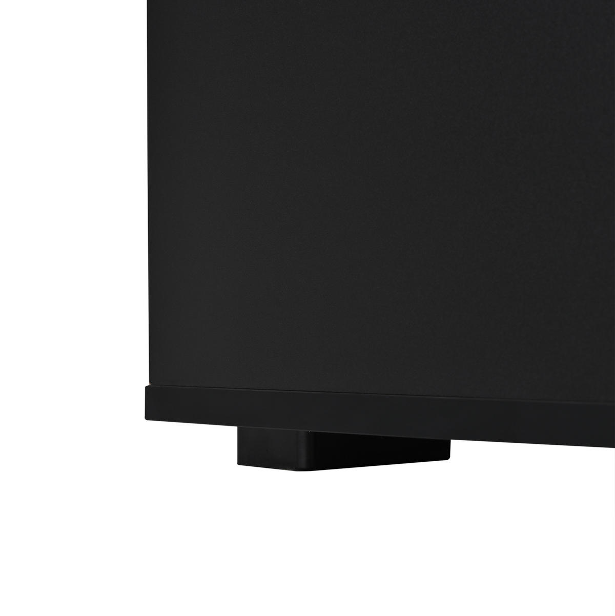 COUCHTISCH aus Spanplatte 95x45x35 cm Schwarz mit LED-Beleuchtung und 2 Schubladen - Schwarz, Holzwerkstoff (95/45/35cm) - IVMEU