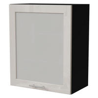 KÜCHENHÄNGESCHRANK Brerra W2S/60 Schwarz / RAL 9001 creme Hochglanz 60 / 32,5 / 72cm - Creme/Schwarz, Holz/Holzwerkstoff (60/72/32.5cm) - Feldmann-Wohnen