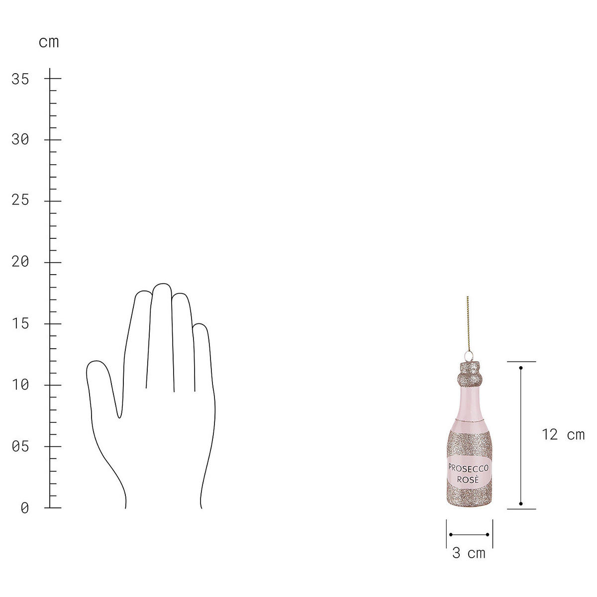 BAUMANHÄNGER Hang On Prosecco - Pink, Glas (12/0.5/3cm) - Butlers
