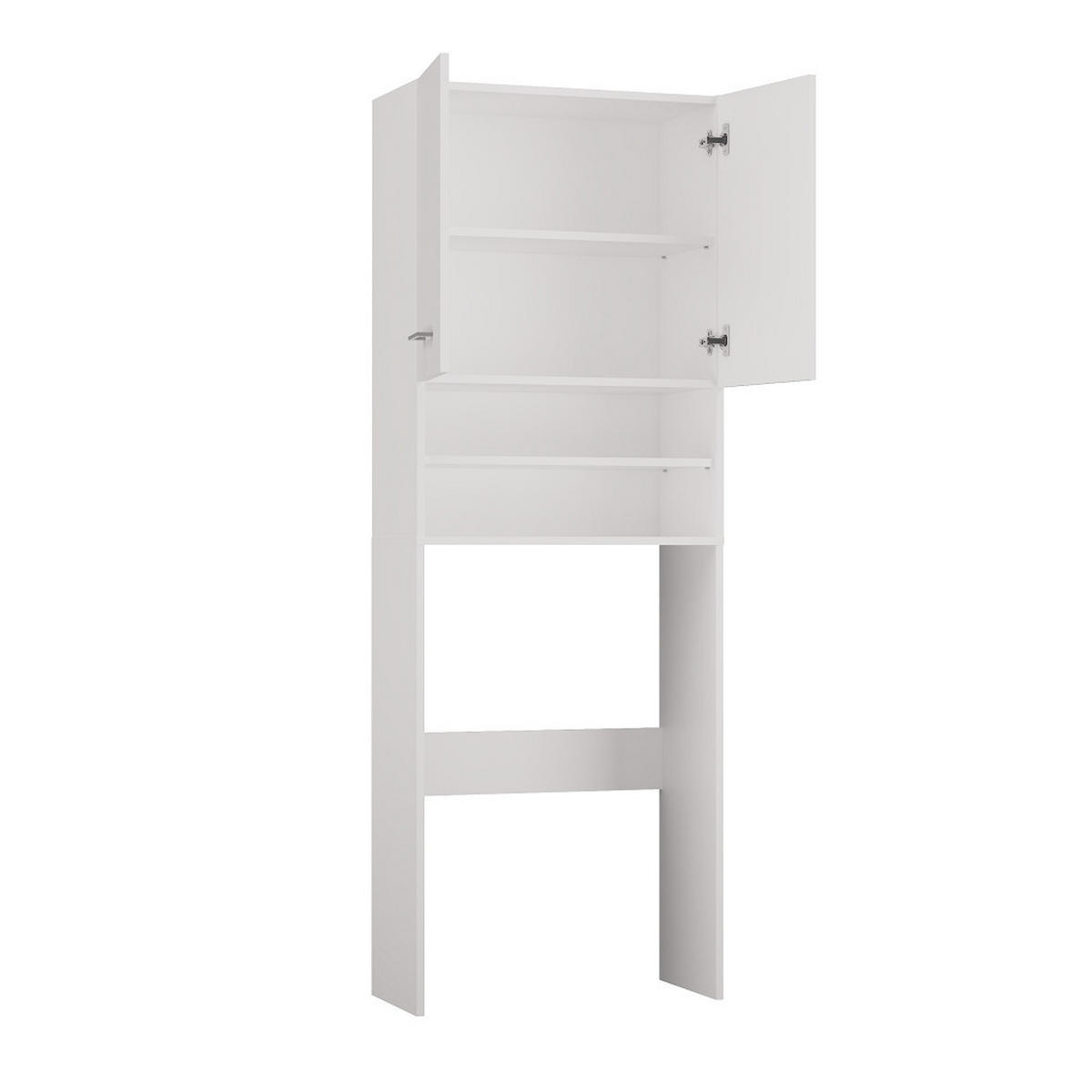 WASCHMASCHINENSCHRANK Überbau mit Regal und Türen - Weiß, Holzwerkstoff (64/180/30cm) - CDF