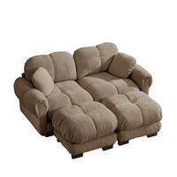 SOFA 190/149/90 cm in Braun aus Chenille mit modularer Flexibilität und Steppdesign - Braun, Textil (149/90/190cm) - Flora Grace