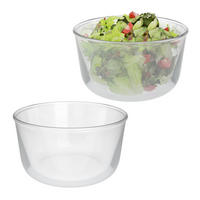 2XSALATSCHÜSSEL - Transparent, Glas (19cm) - Relaxdays
