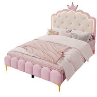 POLSTERBETT 140/200 cm Rosa mit LED-Beleuchtung im Prinzessinnen-Design - Rosa, Kunststoff (140/200cm) - Flora Grace