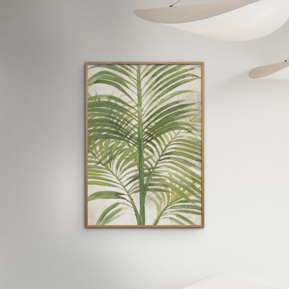 POSTER mit Rahmen Wild Apple - Palms II Bright - Eichefarben/Grün, Holz/Papier (50/70cm) - Poster&Frame