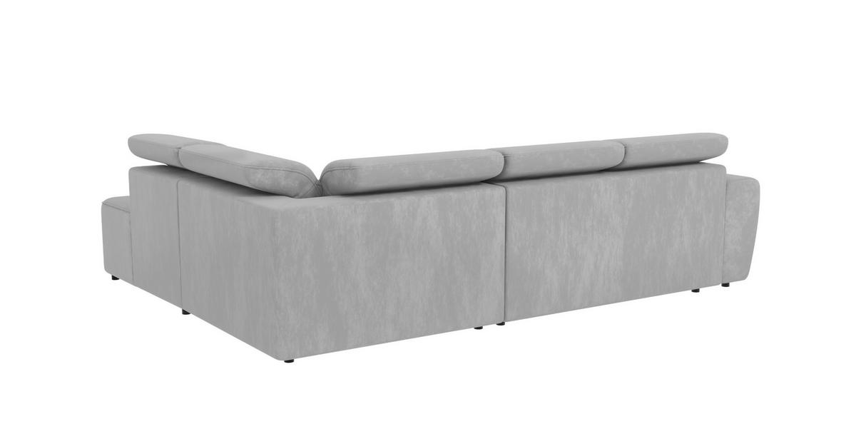 ECKSOFA Reid Grau Samt - Schwarz/Grau, Holz/Kunststoff (273/224cm) - S-Style Möbel