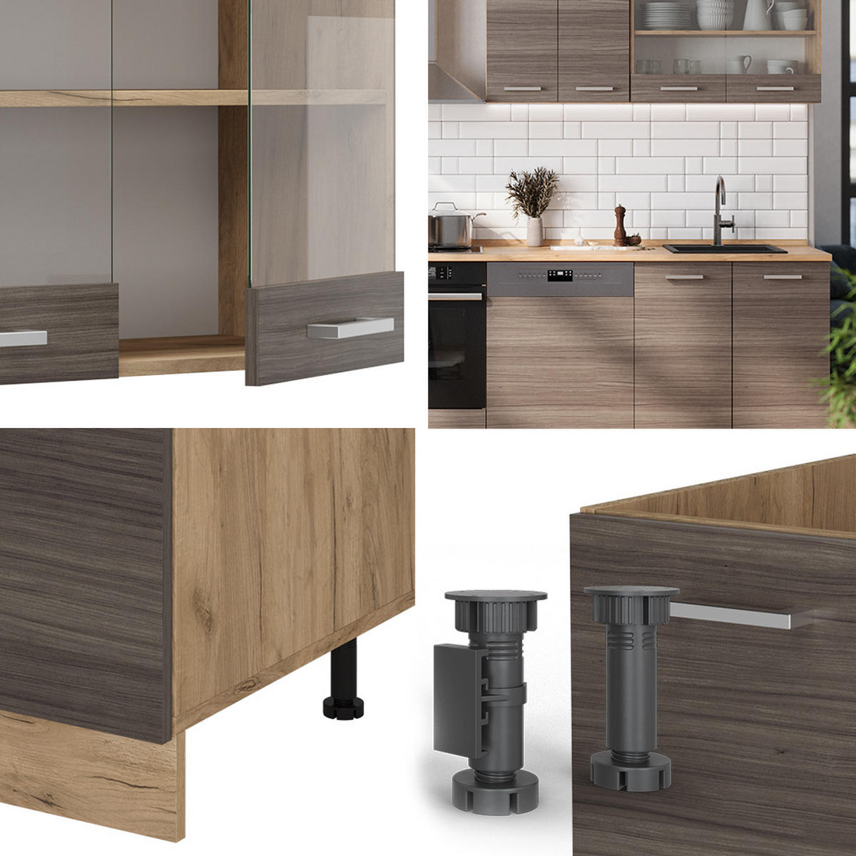 Honigeiche/Grau, Holzwerkstoff (300/81.6/46cm) - Vicco