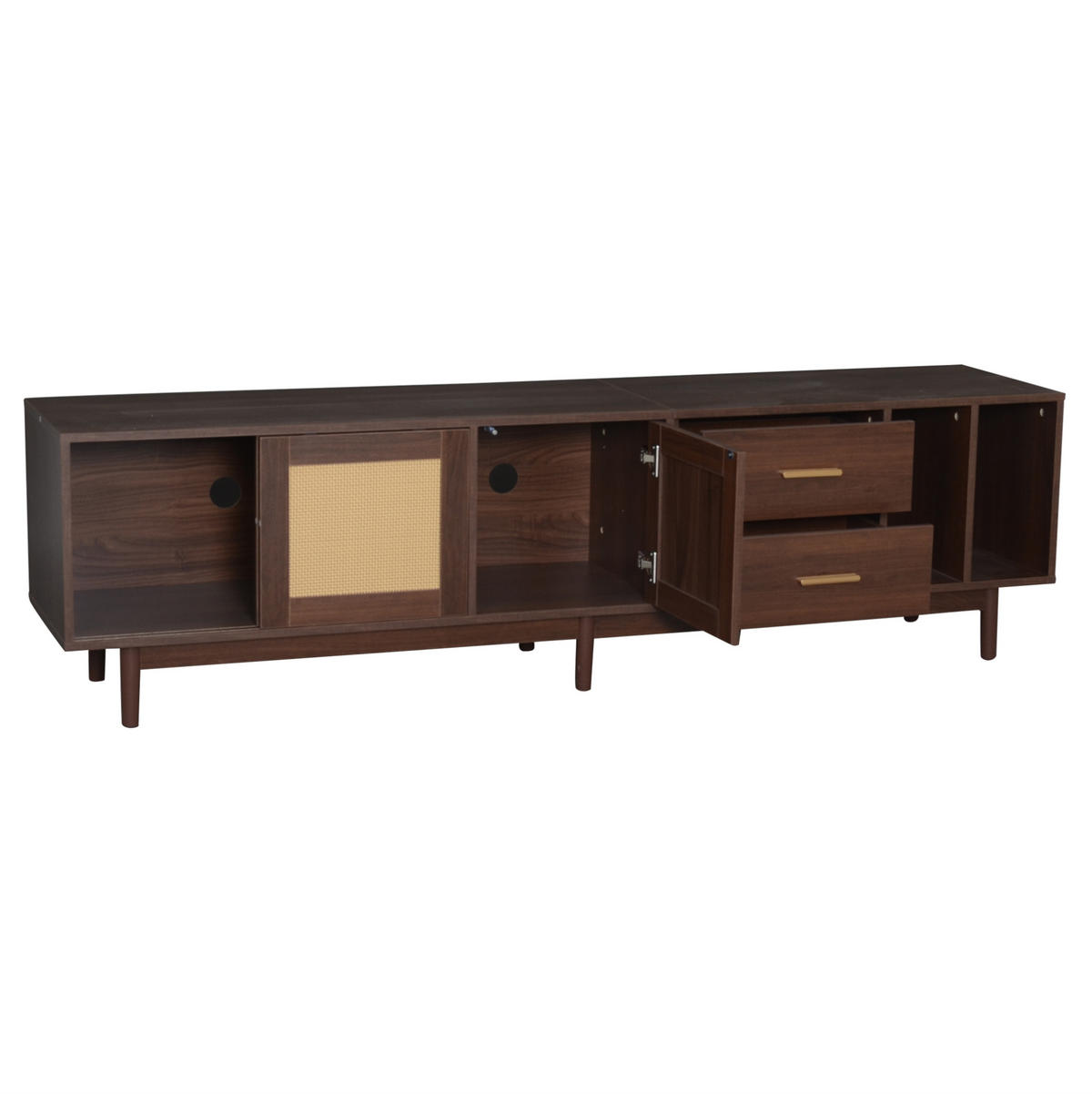 TV-ELEMENT mit Schiebetüren 190 x 40 x 52 cm MDF Braun - Braun, Holzwerkstoff (40/52/190cm) - Beauniv